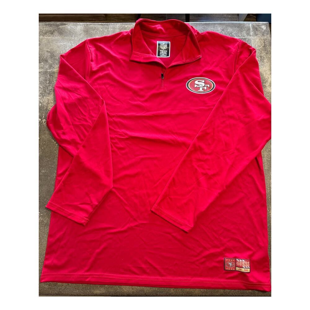NFL San Francisco 49ers Quarter Zip Pullover Long sleeve Lightweight XXL
